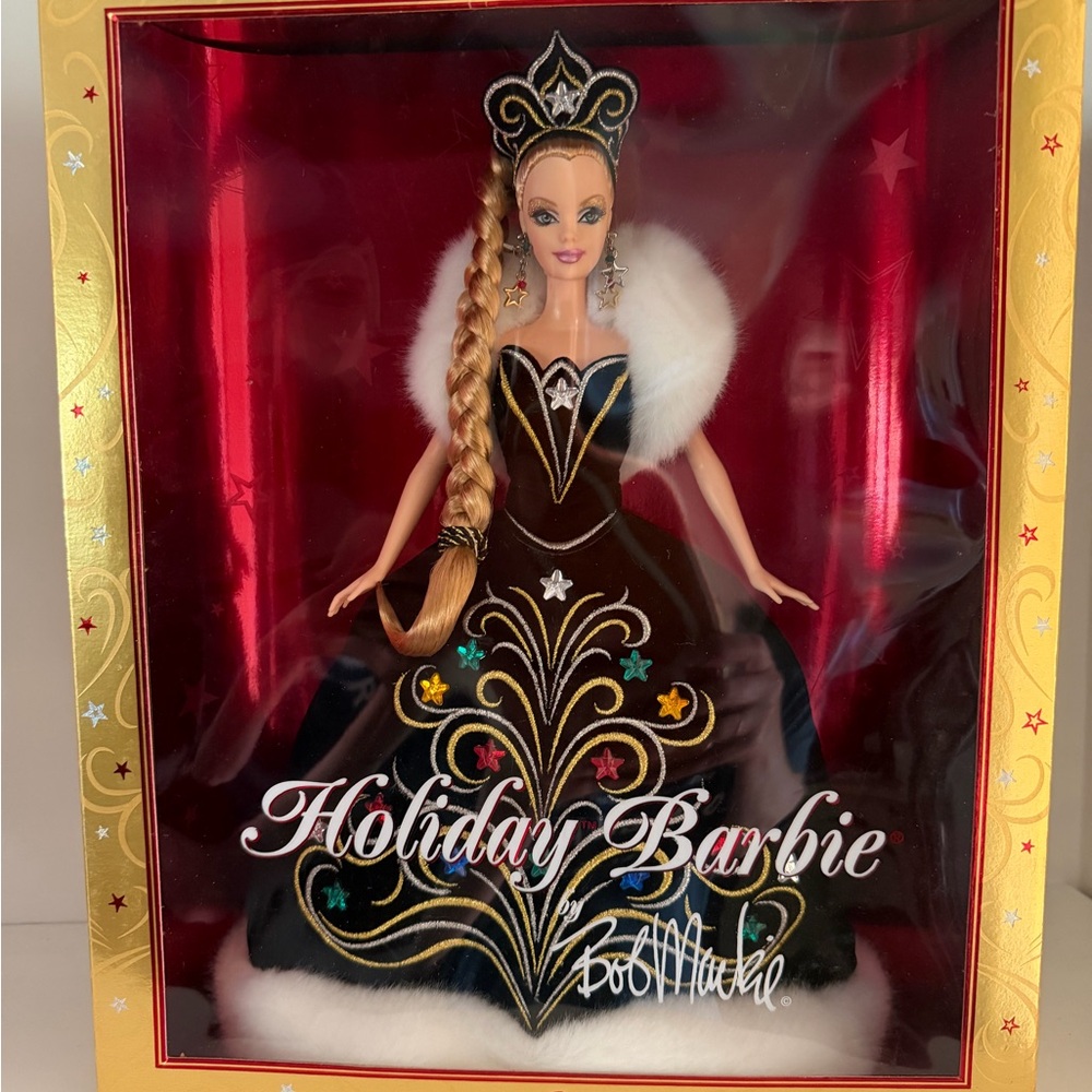 Holiday Barbie Doll with Brown and Gold Dress